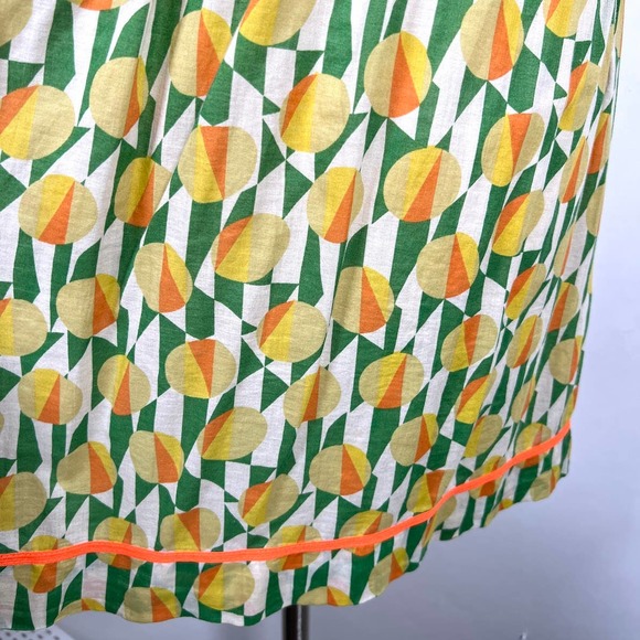 FREE PEOPLE Smocked Halter Dress Size 4 Yellow Lemon Pattern Sleeveless *Read - Picture 7 of 11